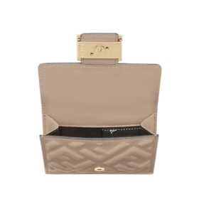 Brieftasche aus graubraunem Nappaleder 7.5cm