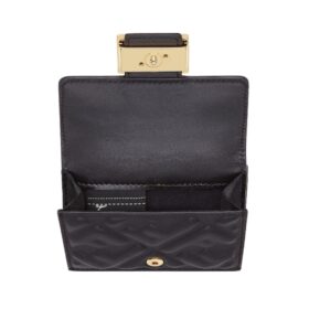 Brieftasche aus schwarzem Nappaleder 7.5cm