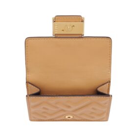 Brieftasche aus beigem Nappaleder 7.5cm