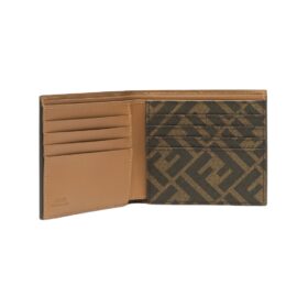 Bi-Fold Brieftasche mit Squared FF-Muster 9.5cm