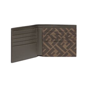 Bi-Fold Brieftasche mit Squared FF-Muster 9.5cm