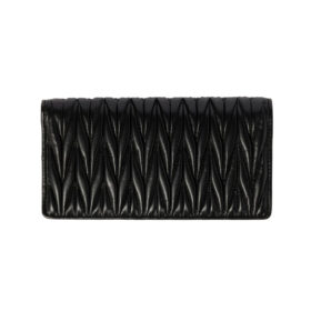 Großes Matelassé-Nappa-Leder Schwarz  18cm
