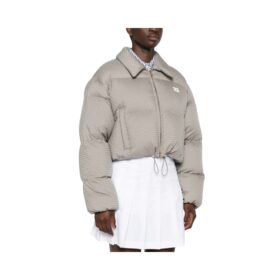 Jacquard Daunenjacke Beige