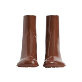 Leder-Stiefeletten in Braunzucker 7.5cm