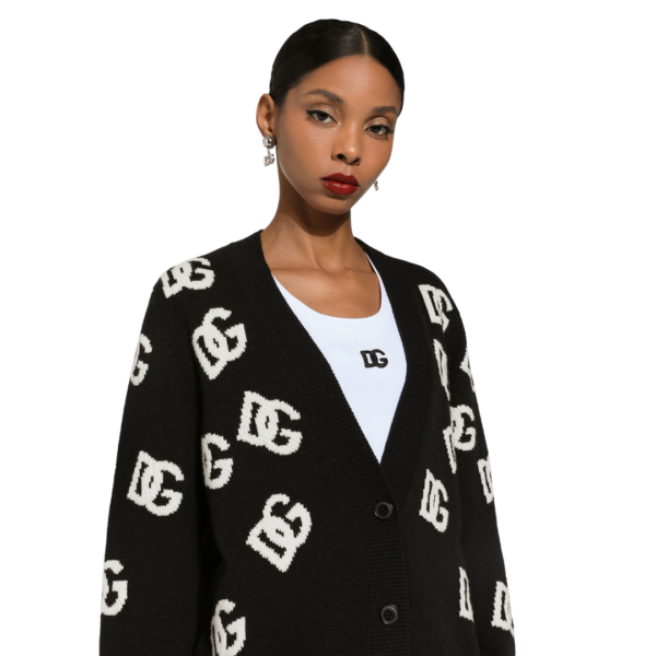Kaschmir-Cardigan mit DG-Logo-Einlage