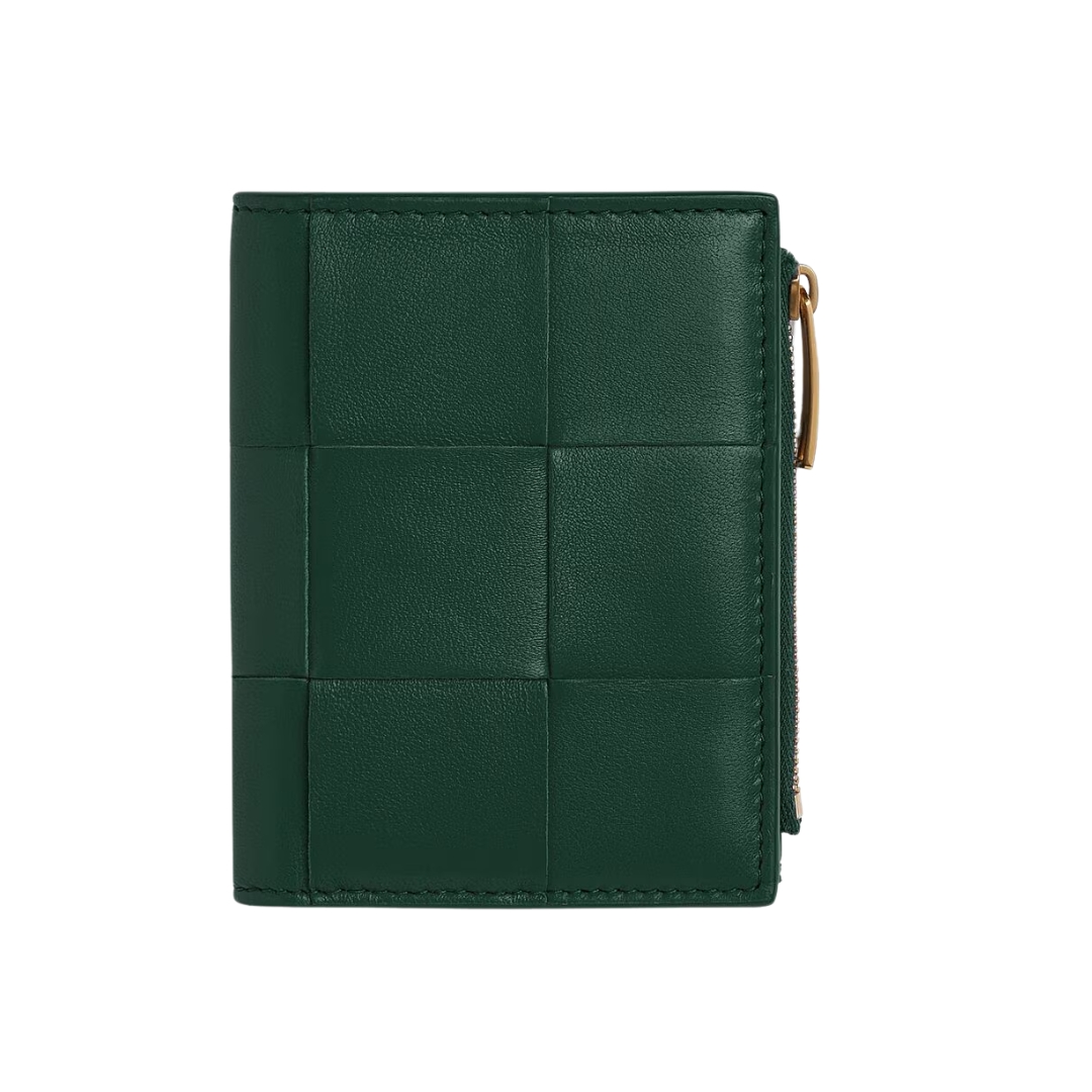 Intreccio Nappa-Geldbörse in Smaragdgrün 11.5cm