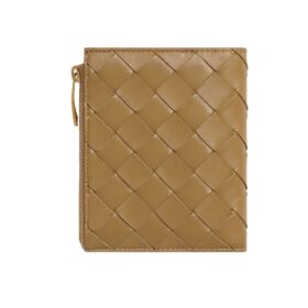 Leder-Geldbörse in Dunkle Praline 11.5cm