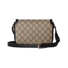 Weiche Mini-Schultertasche aus braunem Leder 20cm
