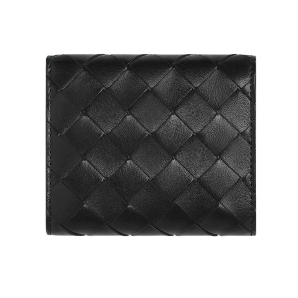 Leder-Geldbörse Schwarz 9cm