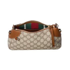 GG Emblem Schultertasche Dunkelbraun 24.5cm
