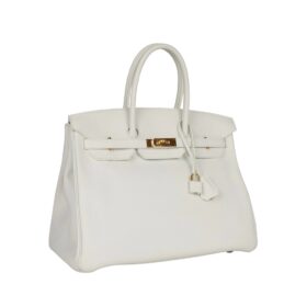 Weiß Clémence mit Gold-Beschlägen 35cm