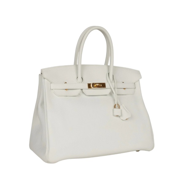 Weiß Clémence mit Gold-Beschlägen 35cm