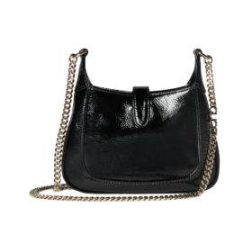 Jackie Notte Tasche aus schwarzem Lackleder 19.5cm