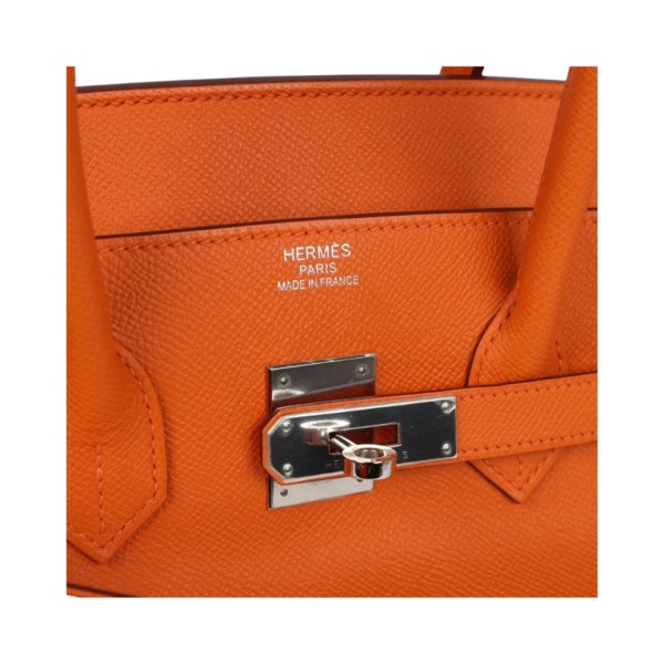 Orange Epsom mit Palladium-Beschlägen 35cm