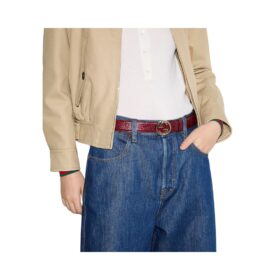 Leder mit GG-Ornament in Rot 3cm