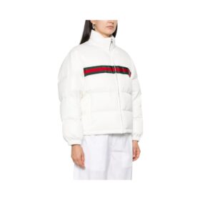 Twill-Daunenjacke Weiß