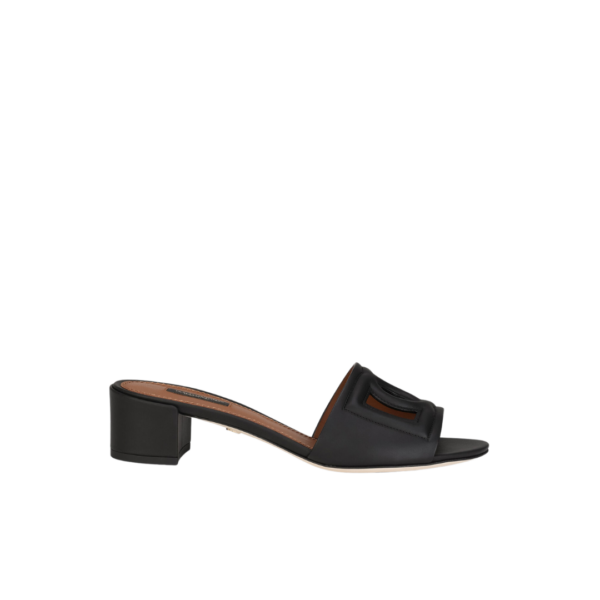 Kalbsleder-Mules mit DG Millennials-Logo 4cm