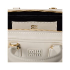 Arcadie-Leder-Mini Kreideweiß 10cm