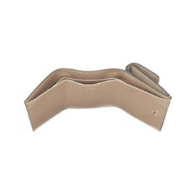 Brieftasche aus graubraunem Nappaleder 7.5cm