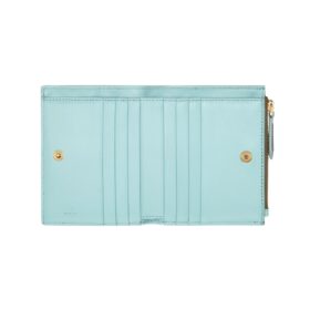 Brieftasche aus grünem Nappaleder mit FF-Muster 9.5cm