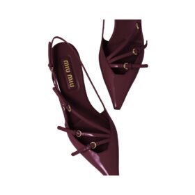Lackleder-Slingbacks mit Schnallen 5.5cm