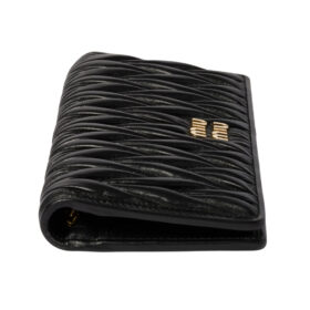 Großes Matelassé-Nappa-Leder Schwarz  18cm
