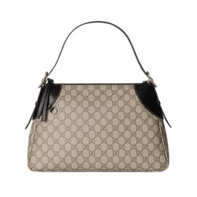 Dunkelbraun GG Emblem Schultertasche 37cm