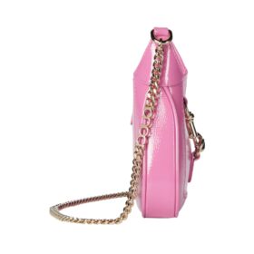 Mini-Schultertasche Pink Lackleder 19.5cm