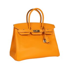 Jaune d'Or Candy Epsom mit Permabrass-Beschlägen 35cm