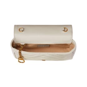 Hellgraue Matelassé-Leder Super-Tasche 16.5cm
