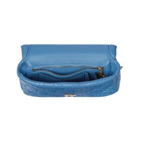 Blaue gesteppte GG-Leder-Tote-Tasche 21.1cm