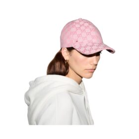 Baseballkappe aus rosa Leder