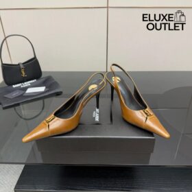 Babylone Breteuil Slingback Pumps aus glattem Leder 9cm