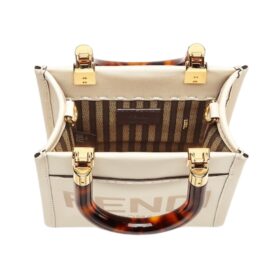 Mini Tasche aus weißem Leder 18 cm