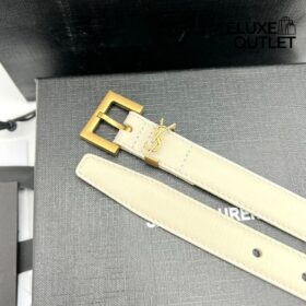 Cassandre dünner Gürtel mit quadratischer Schnalle aus Boxleder 2cm