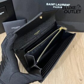 Cassandre matelassierte große Klappenbrieftasche aus Lammleder 19cm