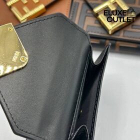Brieftasche aus schwarzem Leder 8cm