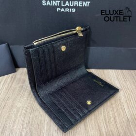 Cassandre Matelassé Fragments Bifold-Geldbörse aus Grain de Poudre-Leder 13cm