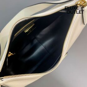 Aimée mittelgroße Lederhandtasche in Weiß 18cm