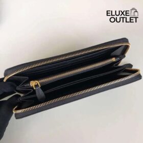 Große Saffiano-Leder in Schwarz 9.5cm
