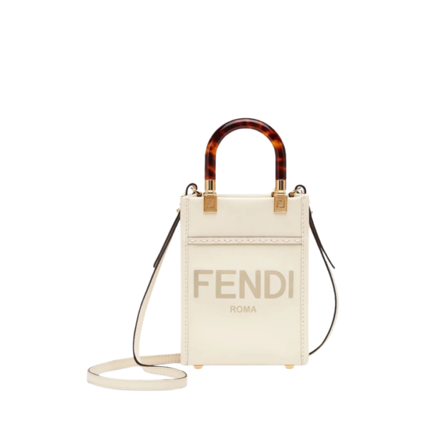 Mini Tasche aus weißem Leder 18 cm