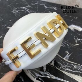 Mini weiße Ledertasche 13cm