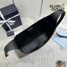 Große Schultertasche Schwarz 40 cm