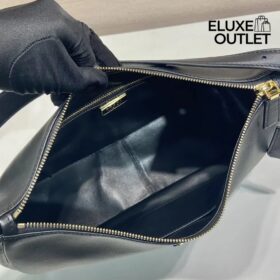 Aimée große Lederschultertasche in Schwarz 23cm