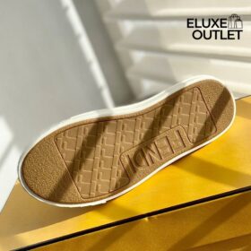 Niedrige Sneaker aus braunem Stoff mit FF-Muster