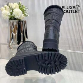 Schwarze Bikerboots aus Leder 3cm