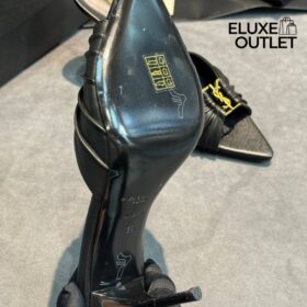 Babylone Mules aus glattem Leder Schwarz 9cm