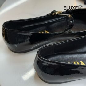 Lackleder-Ballerinas Schwarz