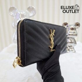 cassandre matelassé zip around wallet in grain de poudre leather 19cm