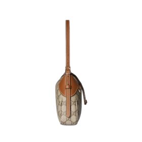 GG Emblem Schultertasche Dunkelbraun 24.5cm